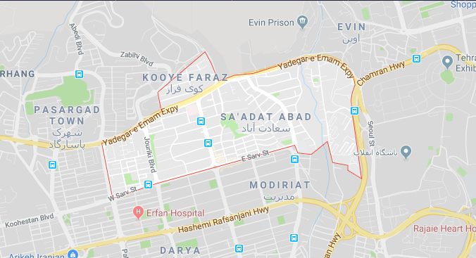 نقشه سعادت آباد