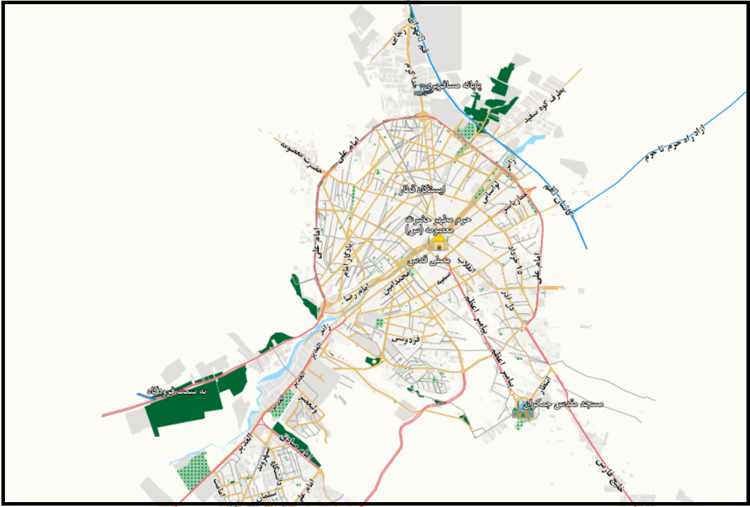 نقشه شهر قم