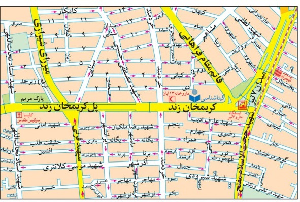 نقشه منطقه هفت تیر