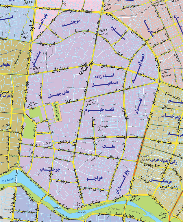 نقشه خیابان دردشت اصفهان 