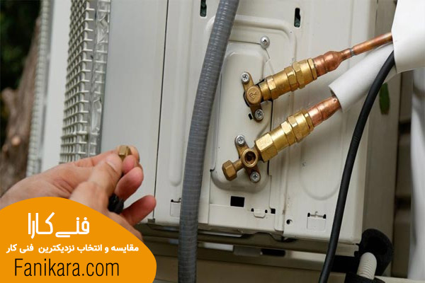 نصب کمپرسور کولر گازی و بررسی اتصالات آن