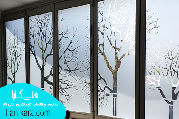 اجرای شیشه سندبلاست 